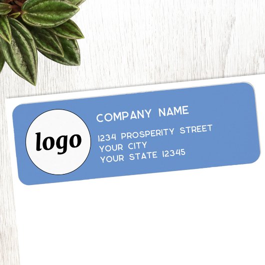 Einfache Logo-Branding Blue Company-Rücksendeadres