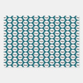 Einfache Logo-Branding-Muster Aquamarin grün Geschenkpapier Set (Vorderseite)