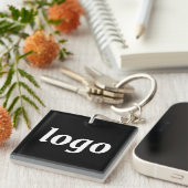 Einfache Logo-Branding-Werbung für Unternehmen Schlüsselanhänger (Vorderseite rechts)