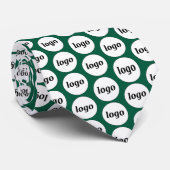 Einfache Logo-Business-Muster Forest Green Krawatte (Gerollt)