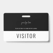 Einfache Logo der Black Visitor Pass Company Ausweis (Back)