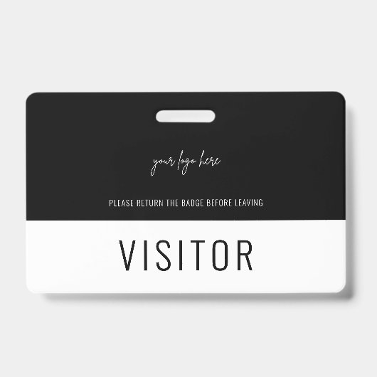 Einfache Logo der Black Visitor Pass Company Ausweis (Front)