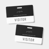 Einfache Logo der Black Visitor Pass Company Ausweis (Front & Back)