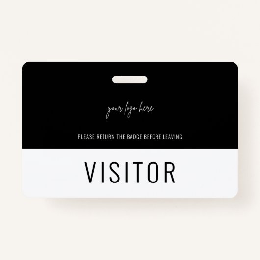Einfache Logo der Black Visitor Pass Company Ausweis (Vorderseite)