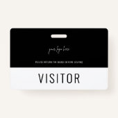 Einfache Logo der Black Visitor Pass Company Ausweis (Rückseite)