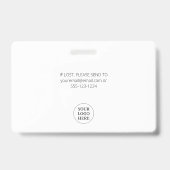 Einfache Logo der Black Visitor Pass Company Ausweis (Rückseite)