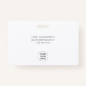 Einfache Logo der Black Visitor Pass Company Ausweis (Rückseite)