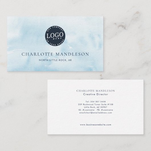 Einfache Logo-Farbe Minimalistisch Beruflich Visitenkarte (Vorne/Hinten)