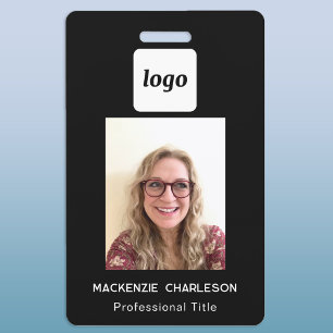 Einfache Logo-Foto-ID Black Nametag Ausweis
