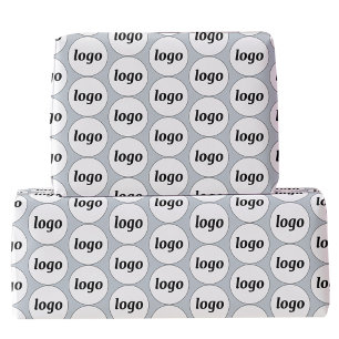 Einfache Logo-Geschäftsmodelle Blau Geschenkpapier