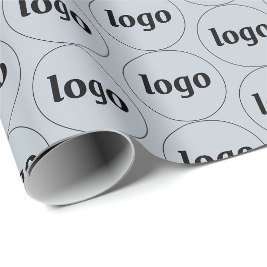 Einfache Logo-Geschäftsmodelle Blau Geschenkpapier (Rolleneckpunkt)