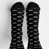 Einfache Logo-Geschäftsmodelle Schwarze Werbung Socken (Oben)