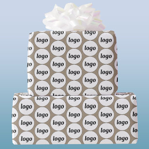 Einfache Logo-Geschäftsmuster Brown Paper Effect Geschenkpapier