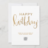 Einfache Logo-Imitate Gold Glitzer Happy Birthday Einladung (Vorderseite)