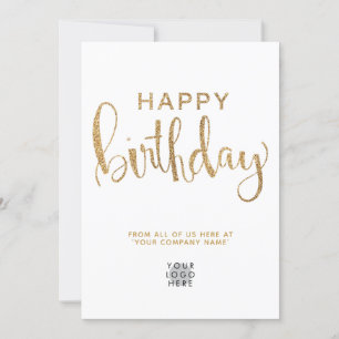 Einfache Logo-Imitate Gold Glitzer Happy Birthday Einladung