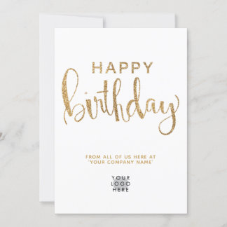 Einfache Logo-Imitate Gold Glitzer Happy Birthday Einladung