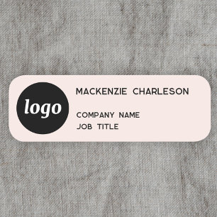 Einfache Logo-Minimalistisch Blindfarben-Rosa-Mark Namensschild