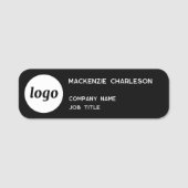 Einfache Logo-Minimalistische schwarze Bezeichnung Namensschild (Vorderseite)