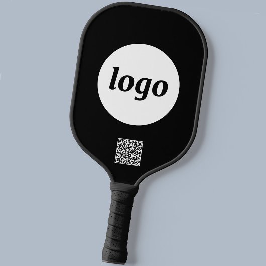 Einfache Logo QR Code Business Black Pickleball Schläger