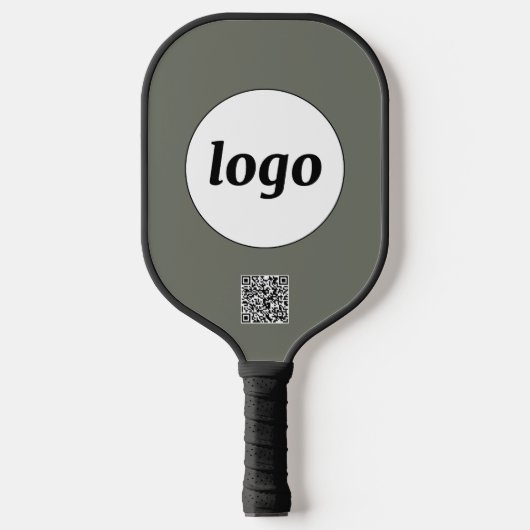 Einfache Logo QR Code Business Spot Green Pickleball Schläger (Vorderseite)