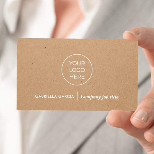 Einfache Logo QR Code gedruckte Kraft-Visitenkarte Visitenkarte