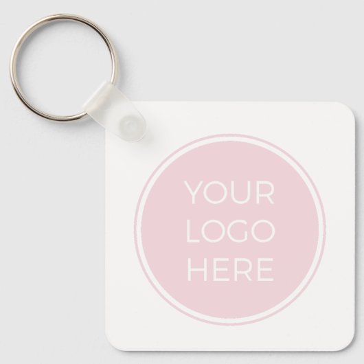 Einfache Logo-QR-Code in Rosa Schlüsselanhänger (Vorderseite)