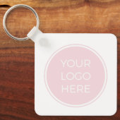 Einfache Logo-QR-Code in Rosa Schlüsselanhänger (Vorderseite)
