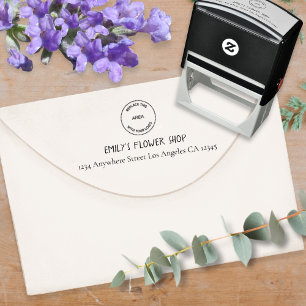Einfache Logo-Rücksendeadresse Floristisches Selbs Permastempel