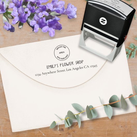 Einfache Logo-Rücksendeadresse Floristisches Selbs Permastempel