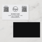Einfache Logo-Schwarz und Weiß-Neuer QR-Code Visitenkarte (Vorne/Hinten)
