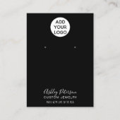 Einfache Logo-Schwarz-weiße Ohrring-Anzeige Visitenkarte (Vorderseite)