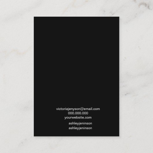 Einfache Logo-Schwarz-weiße Schmuckhalskette Visitenkarte (Rückseite)