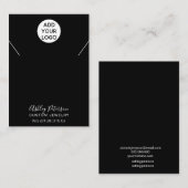 Einfache Logo-Schwarz-weiße Schmuckhalskette Visitenkarte (Vorne/Hinten)