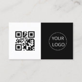 Einfache Logo-Schwarzweiß-QR-Code für Unternehmen Visitenkarte (Vorderseite)