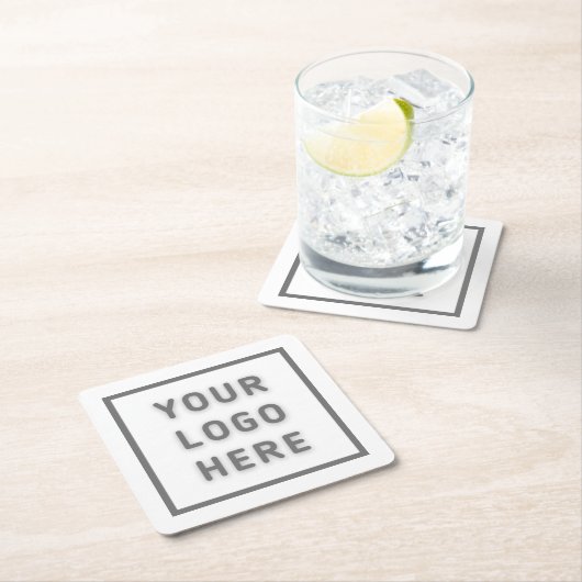Einfache Logo-Template-Geschäftswerbung Rechteckiger Pappuntersetzer (Vor Ort)