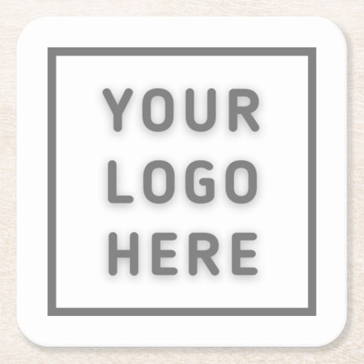 Einfache Logo-Template-Geschäftswerbung Rechteckiger Pappuntersetzer (Vorderseite)