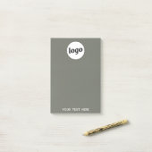 Einfache Logo Text Business Werbefläche Grün Post-it Klebezettel (Auf Schreibtisch)