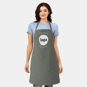 Einfache Logo Text Business Werbefläche Grün Schürze (Getragen)