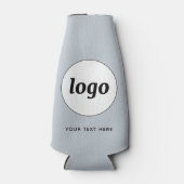 Einfache Logo Text Business Werbemittel Blau Flaschenkühler (Vorderseite)
