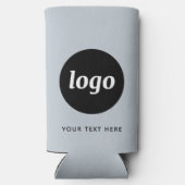 Einfache Logo Text Business Werbemittel Blau Selters Dosenkühler (Rückseite)