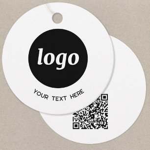Einfache Logo-Text und QR-Code GeschäftspreisTags Geschenkanhänger