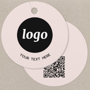 Einfache Logo-Text und QR-Code GeschäftspreisTags Geschenkanhänger