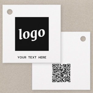 Einfache Logo-Text und QR-Code GeschäftspreisTags Geschenkanhänger