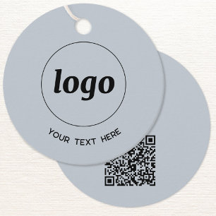 Einfache Logo-Text und QR-Code GeschäftspreisTags Geschenkanhänger