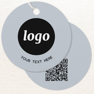Einfache Logo-Text und QR-Code GeschäftspreisTags Geschenkanhänger