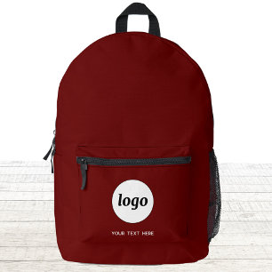 Einfache Logo Text Werbung Business Burgundy Red Bedruckter Rucksack