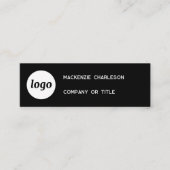 Einfache Logo- und QR-Code-Black-Mini-Visitenkarte Mini Visitenkarte (Vorderseite)