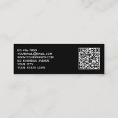 Einfache Logo- und QR-Code-Black-Mini-Visitenkarte Mini Visitenkarte (Rückseite)