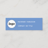 Einfache Logo und QR Code Blue Mini Business Card Visitenkarte (Vorderseite)