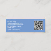 Einfache Logo und QR Code Blue Mini Business Card Visitenkarte (Rückseite)
